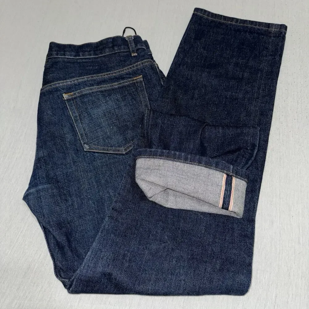 APC New Standard-straight Selvedge Denim Jeans Men 35x32 Button Fly NWOT
